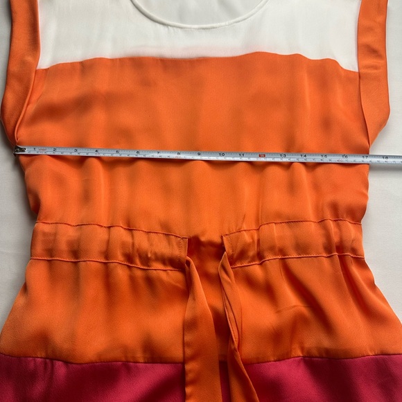 Joy Joy colorblock dress with front belted tie. Size M. Silky feel. - Picture 7 of 9